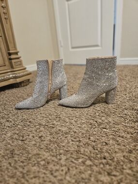 Women's Rhinestone Ankle Boots - Block Heel "CADY Boots" By Betsy Johnson